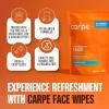 imageCarpe Sweat Absorbing Face Wipes 15 Facial Wipes Witch Hazel ampamp Tea Tree Oil Wipes Infused with Eucalyptus Energizing Refreshing and Soothing Sweat and Oil ControlTeaTree