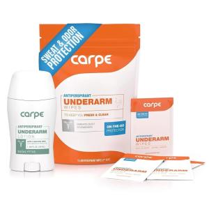 imageCarpe Antiperspirant Underarm and OnTheGo Wipes Package 1 Underarm Clinical Strength 15 Individual Antiperspirant OnTheGo Wipes Stop Excessive Sweat  Great for Hyperhidrosis