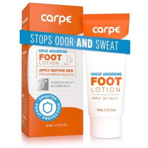 imageCarpe Sweat Absorbing Foot Lotion 3 Tubes WITH FREE APPLICATOR A dermatologistrecommended solution to stop sweaty smelly feet Helps prevent blisters Great for hyperhidrosisWithout Applicator