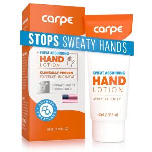 imageCarpe Sweat Absorbing Hand Lotion Pack of 2 A dermatologistrecommended nonirritating smooth lotion that helps stop hand sweat great for hyperhidrosis or excessive sweat Original EucalyptusOriginal Eucalyptus