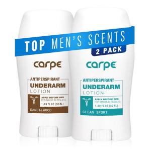 imageCarpe Underarm Antiperspirant Deodorant for Men Clinical Strength Odor and Sweat Control Deodorant Most Popular Mens Scent Bundle with Clean Sport and Sandalwood Pack of 2