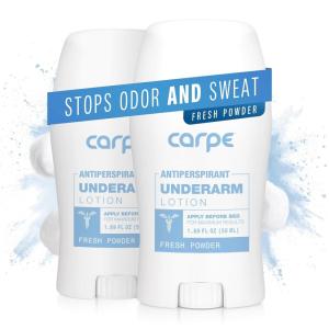 imageCarpe Underarm Antiperspirant and Deodorant Clinical strength antiperspirant with allnatural eucalyptus scent Combat excessive sweating and stay fresh Great for hyperhidrosis Pack of 3Fresh Powder