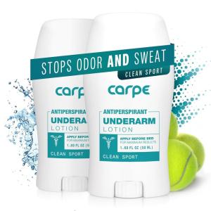 imageCarpe Underarm Antiperspirant and Deodorant Clinical strength antiperspirant with allnatural eucalyptus scent Combat excessive sweating and stay fresh Great for hyperhidrosis Pack of 3Clean Sport