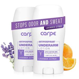 imageCarpe Underarm Antiperspirant and Deodorant Clinical strength antiperspirant with allnatural eucalyptus scent Combat excessive sweating and stay fresh Great for hyperhidrosis Pack of 3Lavender Citrus